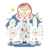 Cartoon Happy Sleepwalking and Daisies