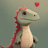 Liebes-Dino mit Herzballon