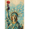 Statue of Liberty holding Flower