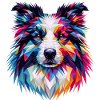 Modern geometric dog muzzle: collie
