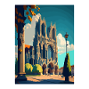 Reims Francia Vintage Travel Poster WPA Souvenir