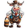 Lederhosen / Animal / Costume traditionnel / Tradition / Vache