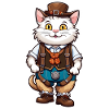 Lederhosen / Djur / Folkdräkt / Tradition / Katt