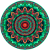 Mandala Neon Green & Red