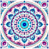 Orbitale Mandala Blau-Rosa