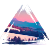 Pastel Mountain Sunset Triangle