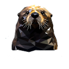 Geometric Style Sea Otter