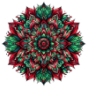 Mandala Harmony green red