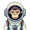 Monkey Astronaut Illustration