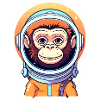 Monkey Astronaut Illustration