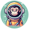 Monkey Astronaut Illustration