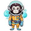 Monkey Astronaut Illustration