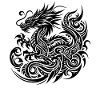 Dragon Tribal Tattoo Artistic Design