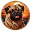 Faithful looking pug head