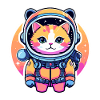 Cat Astronaut Illustration