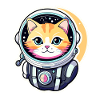 Cat Astronaut Illustration