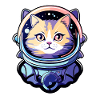 Cat Astronaut Illustration