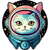 Cat Astronaut Illustration
