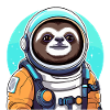 Sloth Astronaut Illustration