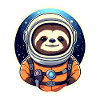 Sloth Astronaut Illustration