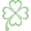 Green shamrock made of hearts