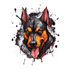 Doberman Head Icon Dog
