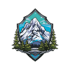 Mountains Symbol Hiking Shield