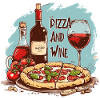 Pizza and Wine Food Alcohol