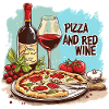 Pizza and Wine Food Alcohol