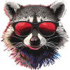Raccoon with sunglasses