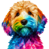 Modern geometric dog's muzzle cockapoo