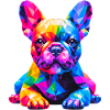 Modern geometric dog French bulldog