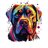 Akvarel farverig Cane Corso