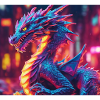 Techno multicoloured dragon