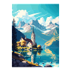 St Wolfgang Østerrike Vintage reiseplakat suvenir