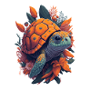 Turtle Floral Motif