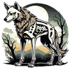 Wolf Skeleton Illustration