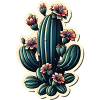 Kaktusblüten im Tattoo-Stil