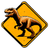 T-Rex Warnschild Illustration