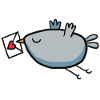 Bird with love letter