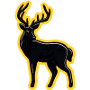 Schwarzer Hirsch mit Neon-Kontur