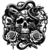 Crâne gothique et Roses Art graphique
