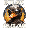 Lustige Ente mit Spruch