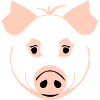 Pig in comic style