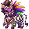 Mardi Gras Zebra Comic Cute