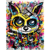 Waschbär comic graffiti
