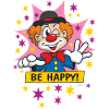 Clown comique - Soyez heureux
