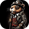 Beaver in Steampunk Outfit