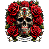 Memento Mori Udsmykkede kranium blomster tatovering stoisk