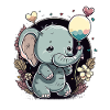 Bébé éléphant amour
